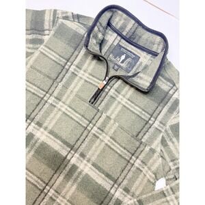 John Wayne Stock & Supply Plaid Fleece Pullover Men's M Rugged 1/4 Zip